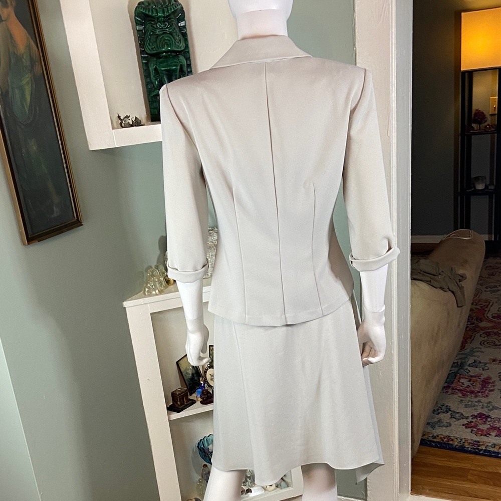 Vintage 90s Breakin Loose Grey Asymmetrical Skirt Jacket Blazer Suit Medium M - Picture 6 of 10